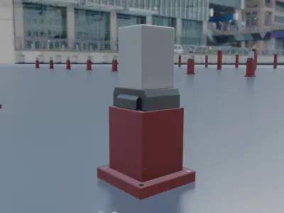 Street Light 8 Bollard 350mm Dark Red Version 3 Low-poly 3D model