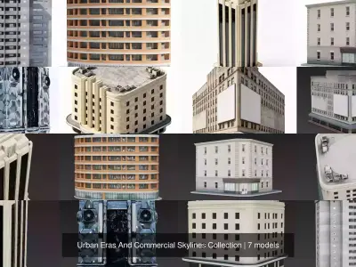 Urban Eras And Commercial Skylines Collection 3D Model Pack
