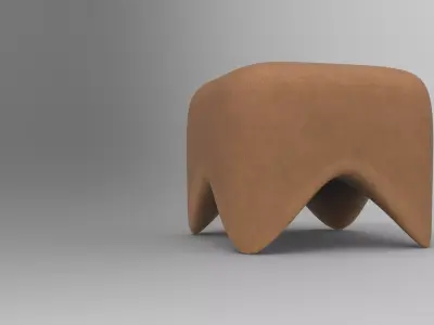 Kunes Pouf Low-poly 3D model