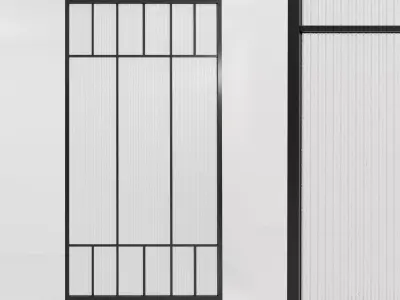 Glass partition door 77 Low-poly 3D model