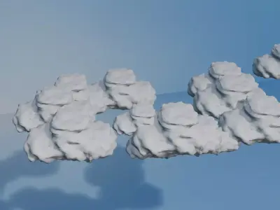 clouds  Low-poly 3D model