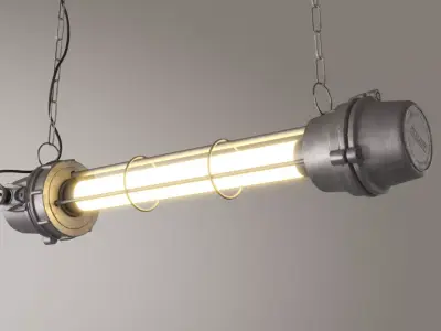 Industrial cylindrical lamp 3D model