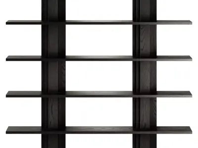 Mokko Brut Wood Bookcase 3D model