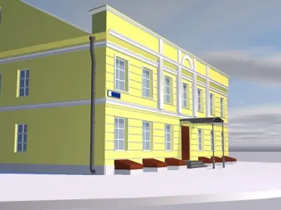 Village house 3D model 2