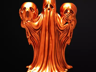 Ghostlight Trio Candle Holder 3D Printable STL File 3D print model