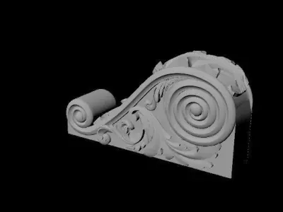 pilaster scroll 3D model