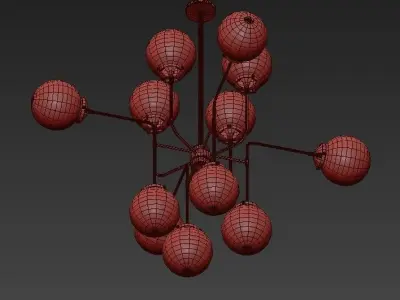 Bistro Globe Clear Glass Chandelier 3D model