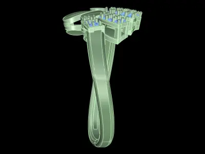 light weight  Yellow gold diamond rings-PR-378 DIA 3D print model