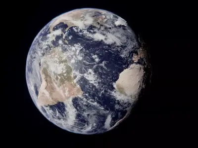 Simple Earth with lights 3D model