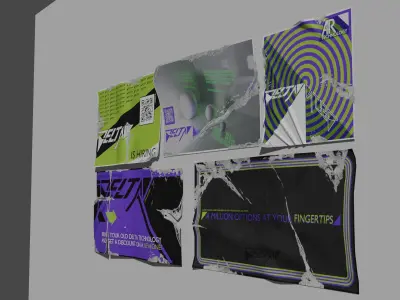 Wall Posters Fictional Brand Low-poly 3D model