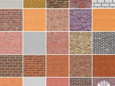 25 PBR Brick Textures 02 Texture