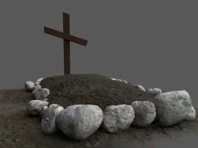 Grave  Low-poly 3D model