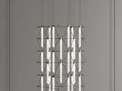 trio 1 modern chandelier hanging from ceiling 3D model