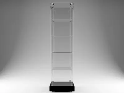 Narrow Frameless Glass Tower With Dark Brown Base - eddies 3D model