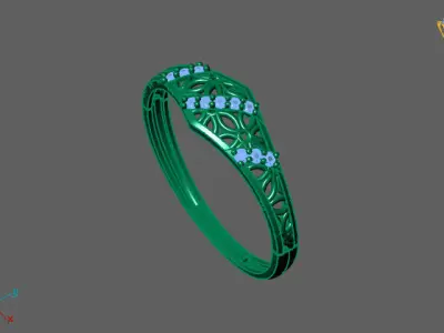 Women Ring Fancy Rings With Stone STL 3DM Render Printable 3D print model get