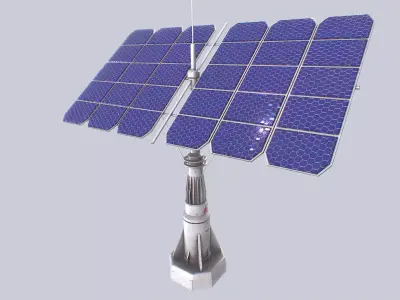 Scifi solar panel Low-poly 3D model