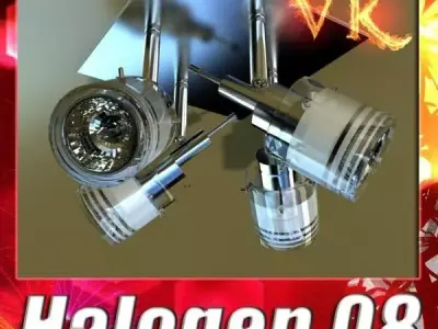 Halogen Ceiling Light 08 Photoreal 3D model