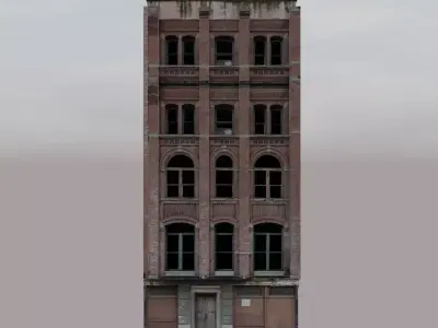Brick Block Building  Free 3D model