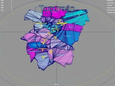 Tucuman  Argentina map region geography political geographic 3D model
