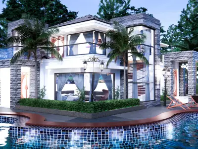MODERN TROPICAL HOUSE 3D model purchase