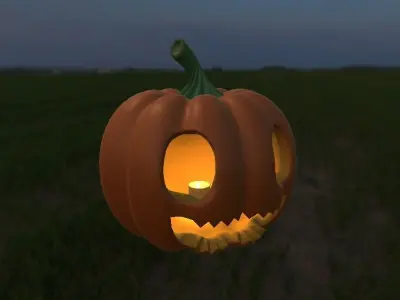 Halloween Pumpkin Lantern Low-poly 3D model