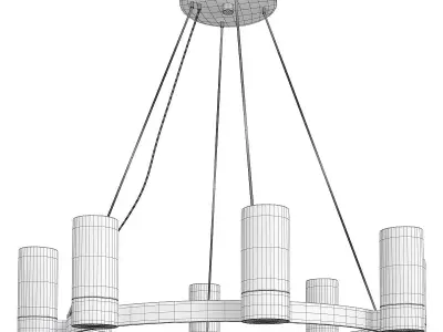 Silo 8 Light Clear Frosted Glass Chandelier Low-poly 3D model