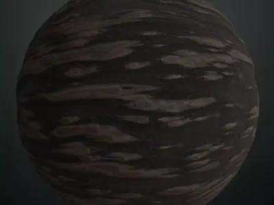 Dark Layered Organic Bark Rock PBR Seamless Texture