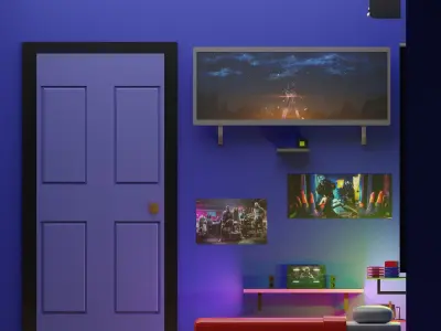 Game room with creative ideas It is the most unique game room 3D model