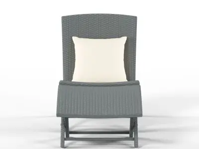  Havenside Home Plymouth Grey 5-piece Chair Table Rattan Set 3D model