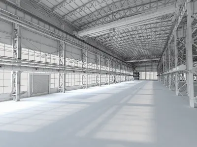 Industrial Building Interior 01 Low-poly 3D model