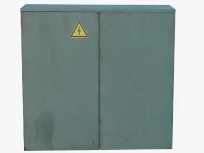 Green Color Electrical Street Junction Box Low-poly 3D model