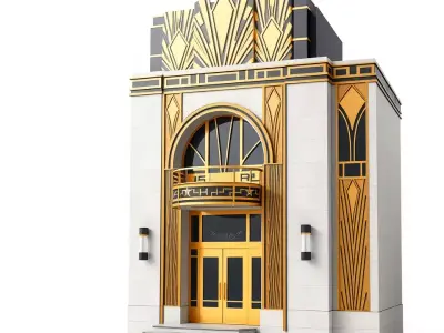 Art Deco Entrance model pack Low-poly 3D model