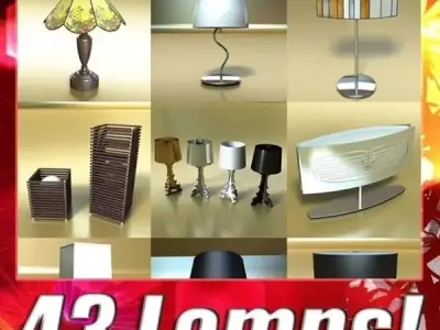43 Lamps Mega Pack 3D model