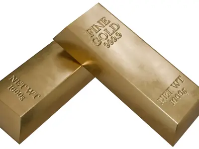 Gold Bar Low-poly 3D model