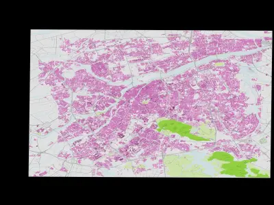 Donguan City urban planning maquett  building Terrain  3D model
