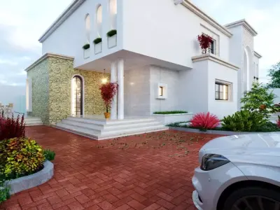 3D Model Neoclassical Two-Story House Low-poly 3D model