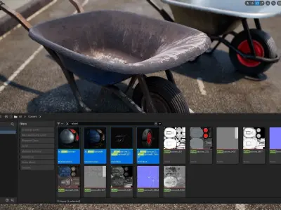 wheelbarrow Low-poly 3D model