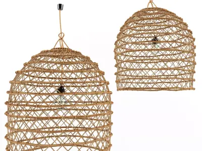 Bamboo Rattan Lamp 1 3D model