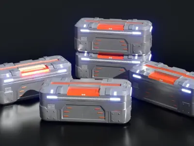 Sci Fi Box v3 Low-poly 3D model