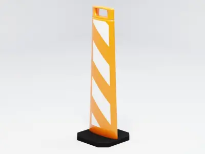 Vertical Traffic Cone Panel Low-poly 3D model
