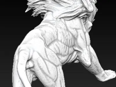 king safari lion statue 3D print model