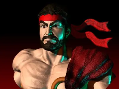 RYU BUST STREET FIGHTER 3D print model