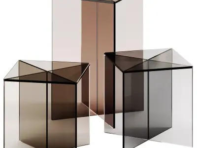 Exenza LIFT X Square glass coffee tables 3D model