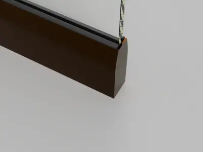Glass Door with Plinth Brown 3D model