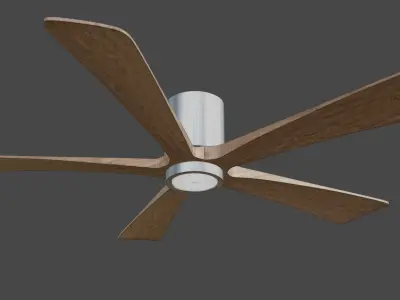 Modern Wood and Metal Ceiling Fan 3D model