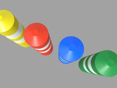 Bollards 01 Low-poly 3D model