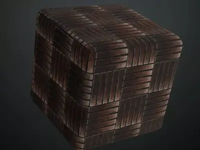 Dark Oak Basketweave Parquet Flooring PBR Seamless Texture