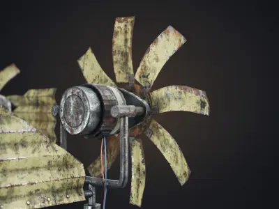 Handmade wind generator Free low-poly 3D model