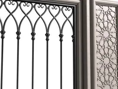 Fence in oriental style  3D model