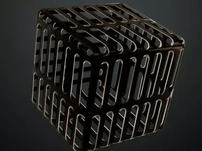 Black Glossy Metal Grille Panel PBR SEAMLESS Texture
